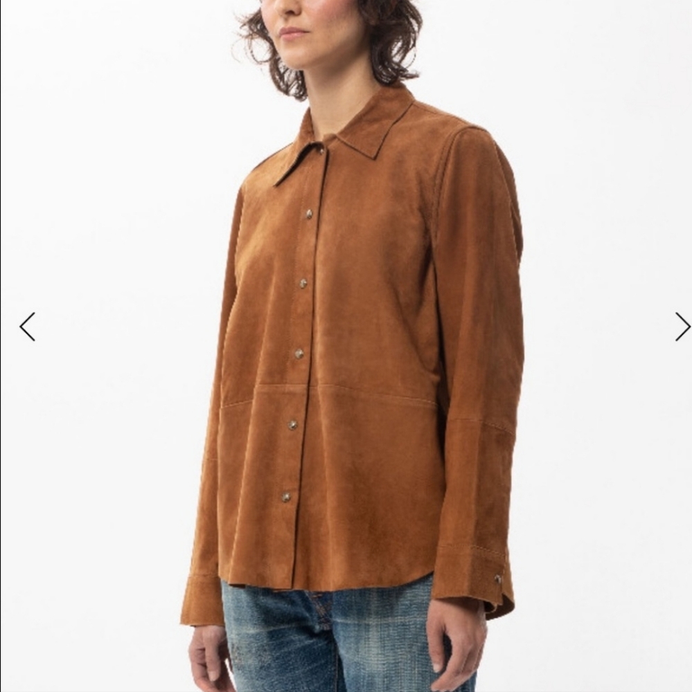 Nudie Jeans Gabriella Suede Shirt - cinnamon